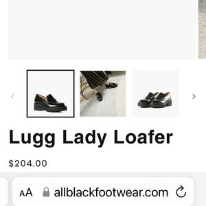 NIB Loafers - All Black Brand Lugg Lady Loafers. Size 38